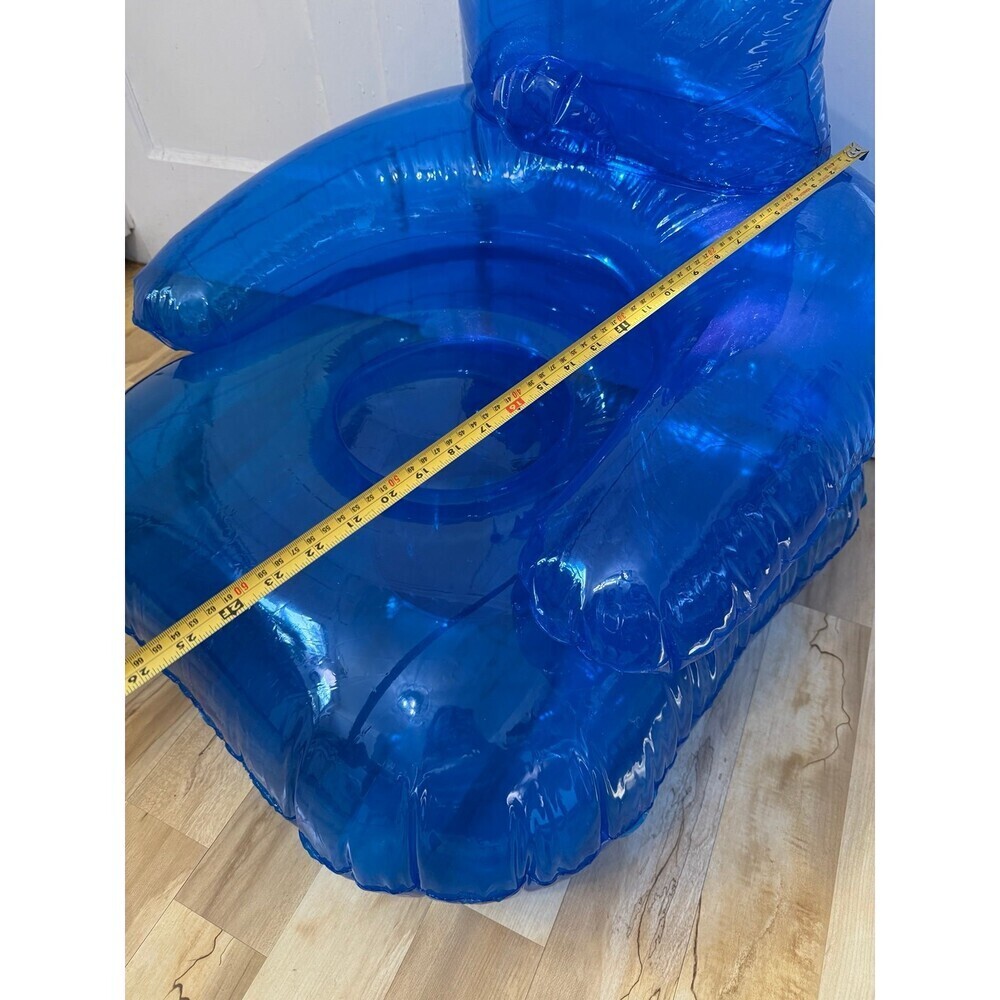 Kids blue blow up Teddy Bear chair - Picture 4 of 10